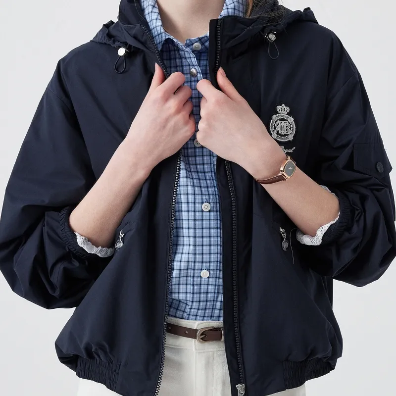 Teenie Weenie Cropped Coat Women's Navy Blue-5