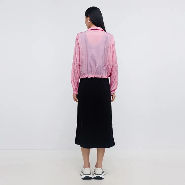 SHUIYUNJIAN Cropped Coat Women's Rose Red-5