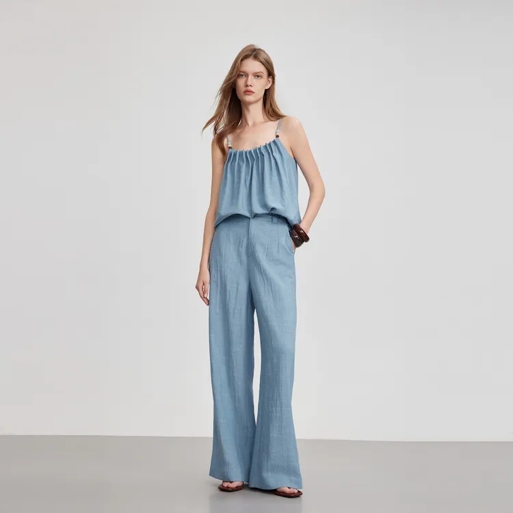 ELLE Casual Pants Women's Blue-3
