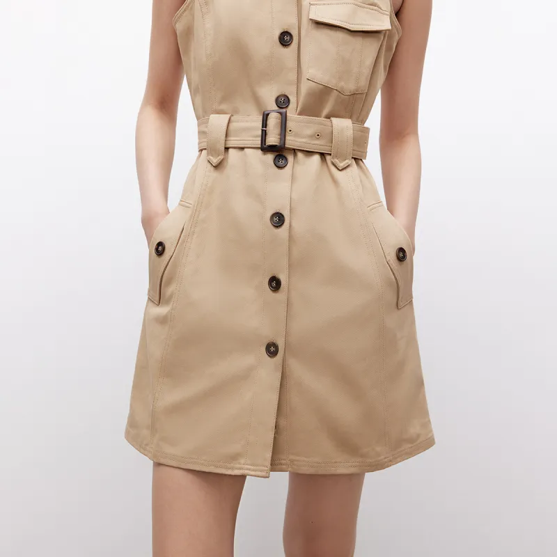ONLY Sleeveless Dress Women's Gold Sand-5