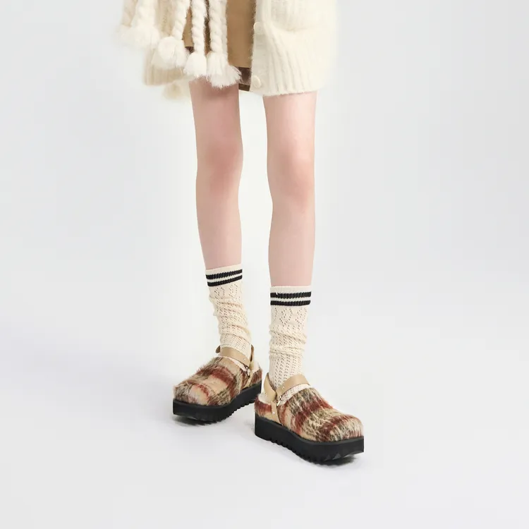 Lost In Echo Outer Platform Height Increasing Double Straps With Hook and Loop Buckle Boots-3
