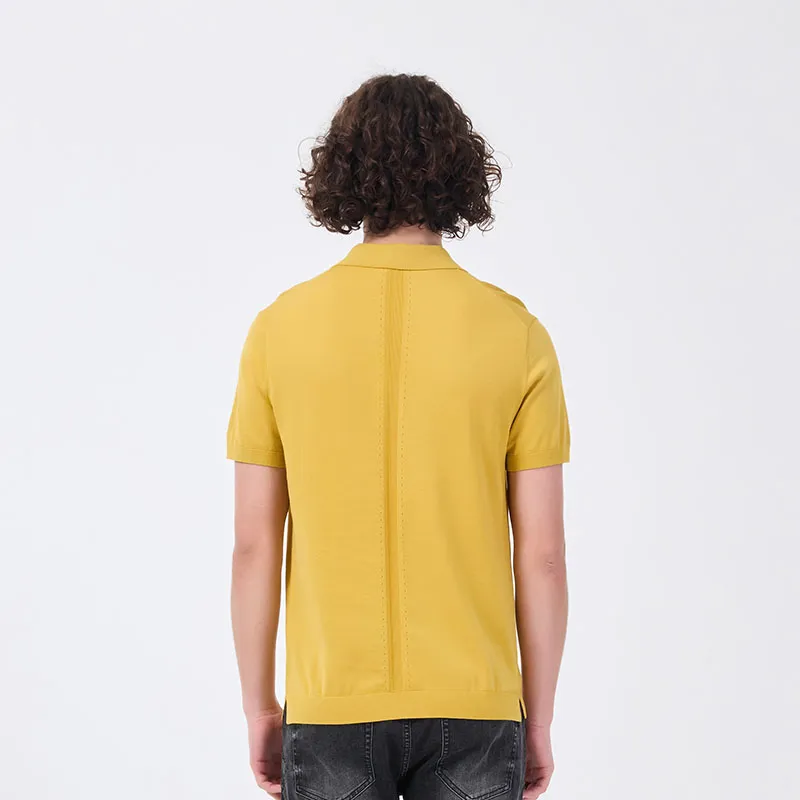 DAVID NAMAN Polo Shirts Men Yellow-3