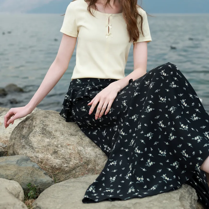 3COLOUR Casual Long Skirt Women's-4