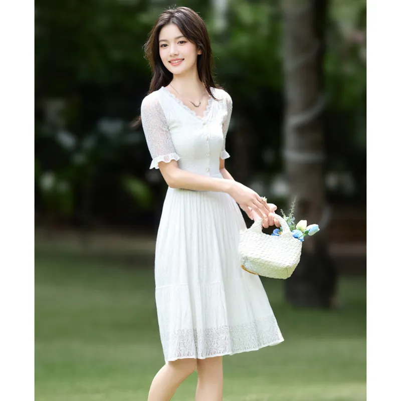 Still Quiet Short Sleeved Dress Women's-2