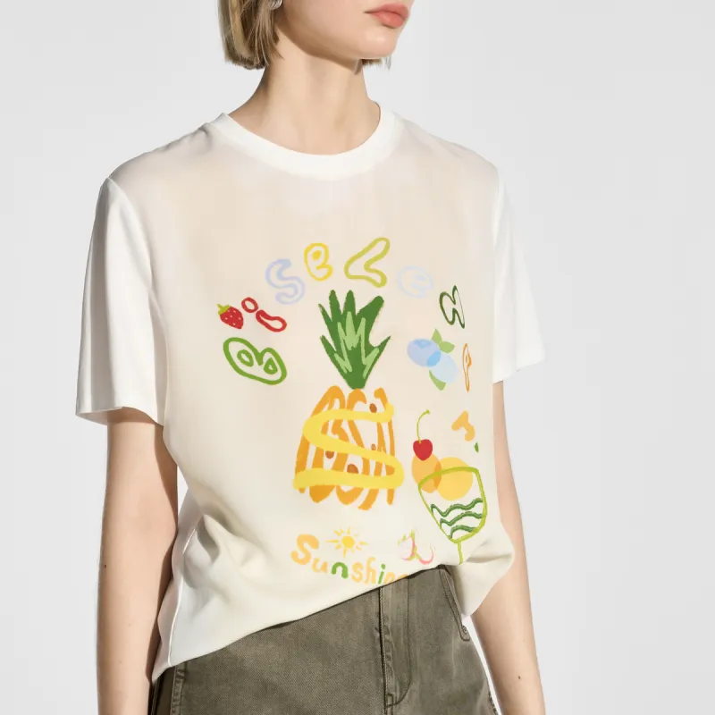 Bethine ['Pineapple' Calm And Unperturbed] T Shirts Women's White-6