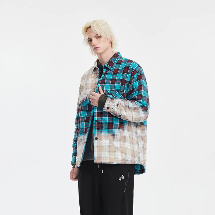 INXX Puffer Jackets Unisex Blue Black Plaid-6
