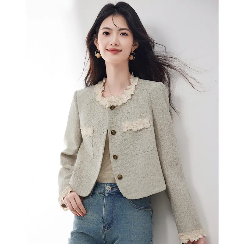 XINFEIYU Jacket Women's Light Gray-3