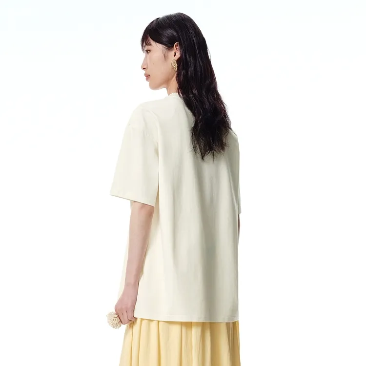 PEACEBIRD T Shirts Women's Beige-4