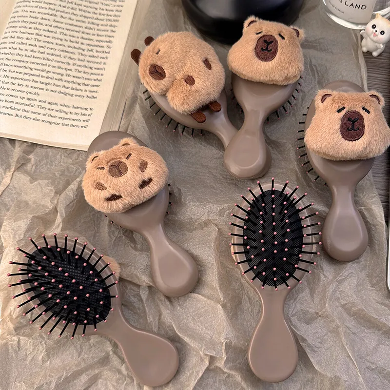 Love Of Wormwood Cartoon Cute Plush Capybara Air Cushion Comb Massage Portable Volumizing-3