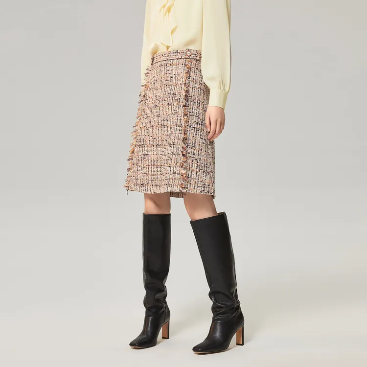 OVV Casual Short Skirts Women's Beige Yellow Pattern A2-2