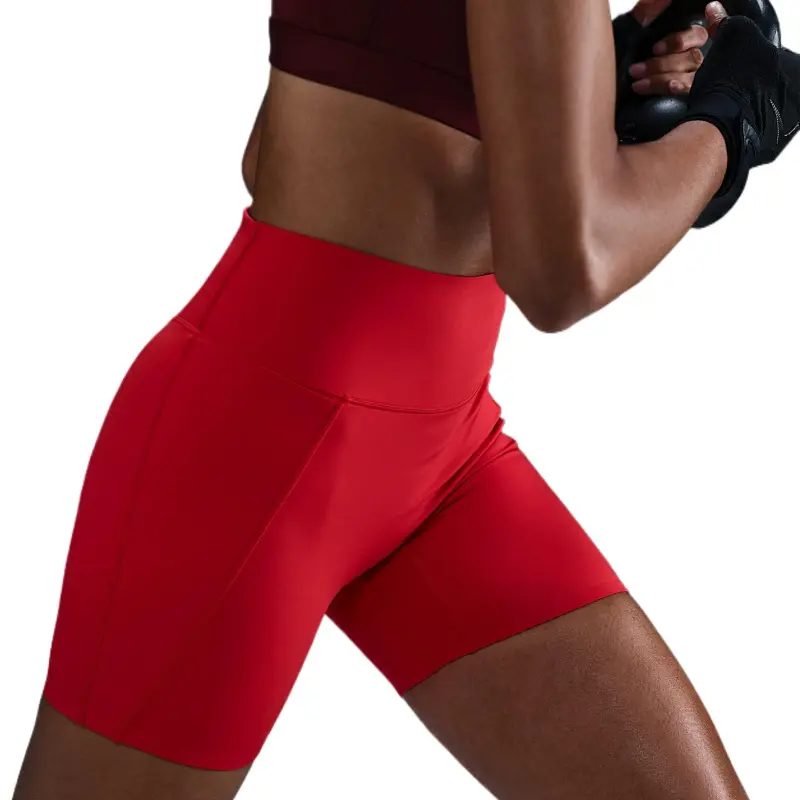 Nike Universa Women's Medium Support High Waisted 5' Biker Shorts With Pockets-2
