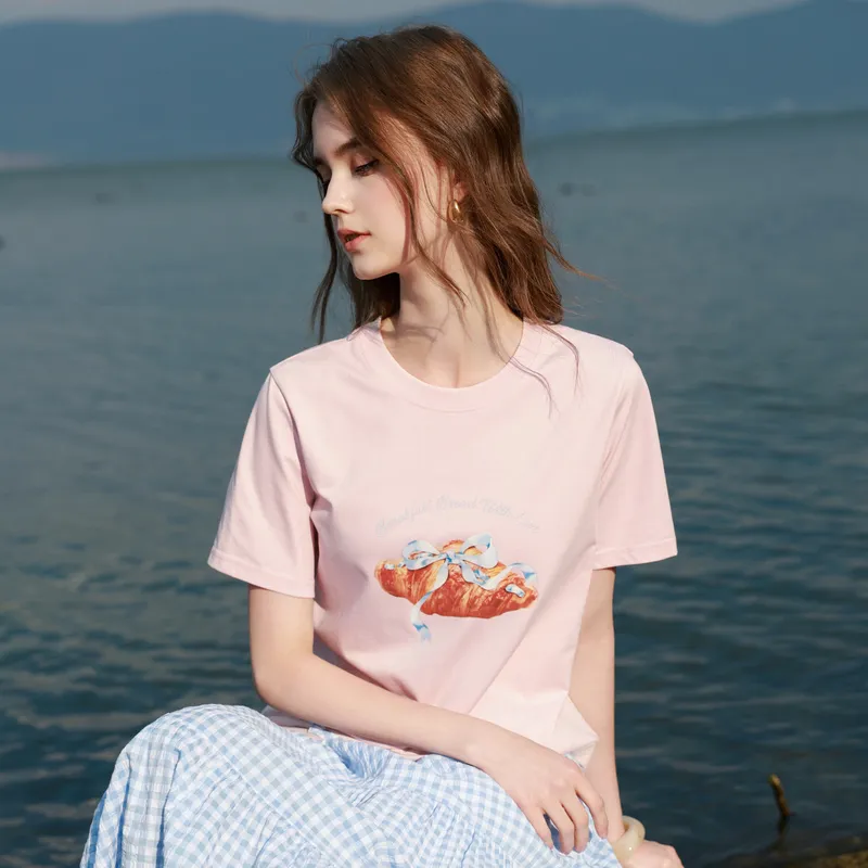 3COLOUR T Shirts Women's Light Pink-6