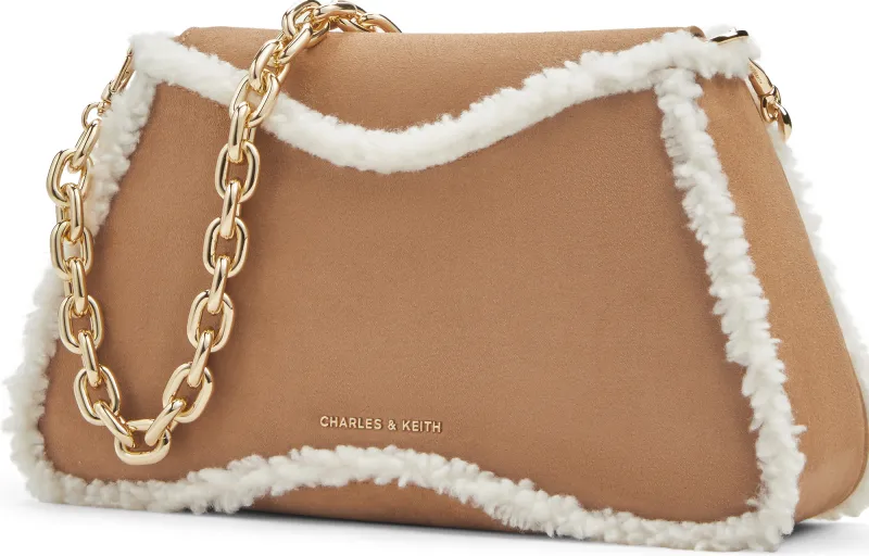 CHARLES&KEITH PU, Textile Mixture Crossbody Bag, Shoulder Bag Medium Size Women's Multi Composite Color-1