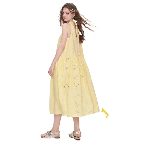 ELF SACK Sleeveless Dress Women's Small Flower Yellow