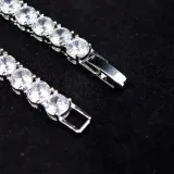 GUDUD Titanium Steel Full Diamond Necklace Unisex Brand New