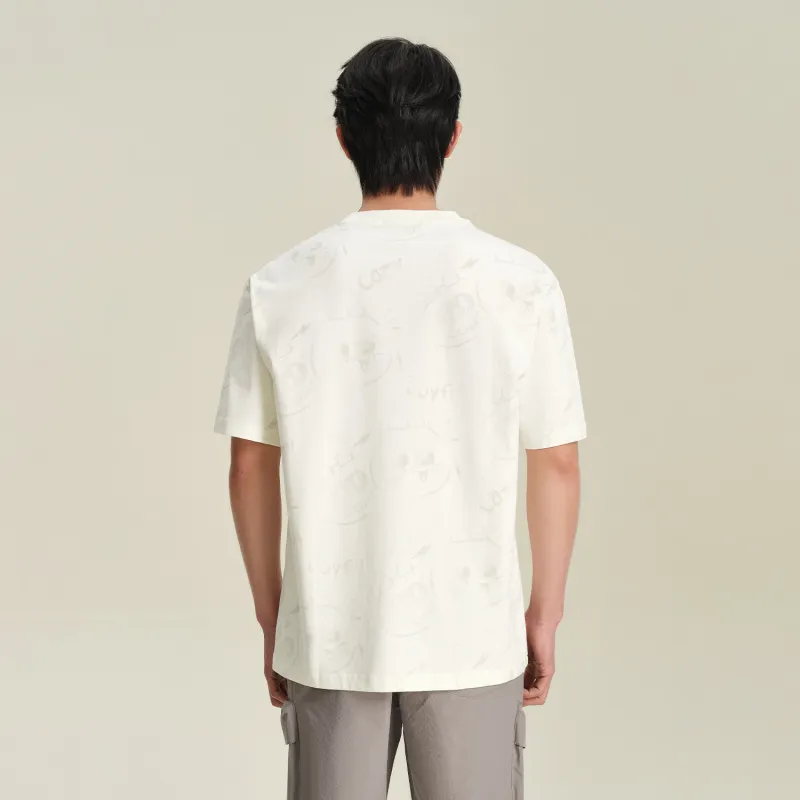 HLA T-Shirt Men's Raw White Pattern-3
