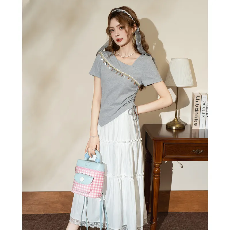 FAWENXIANGZI Skirt Set Loose Fit Women's 2 Pack-1