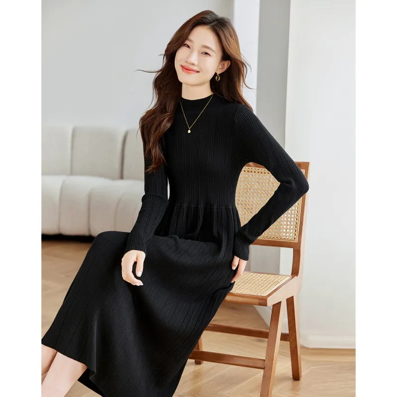 Love Elaine Long Sleeved Dress Women's Black-1