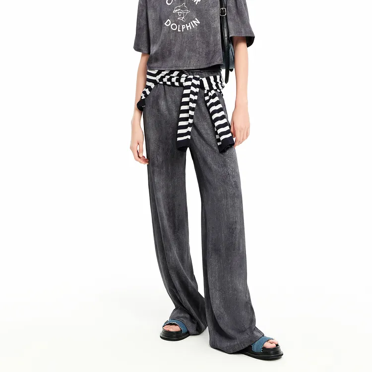 PEACEBIRD Casual Pants Women's Blue-2