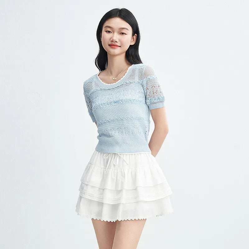 LEDIN Knitwear Women's Ice Dew Blue In Stock-5