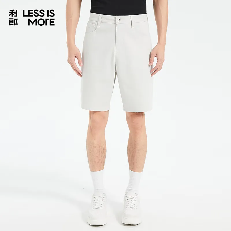 LESS IS MORE Denim Shorts Men's Light Gray-1