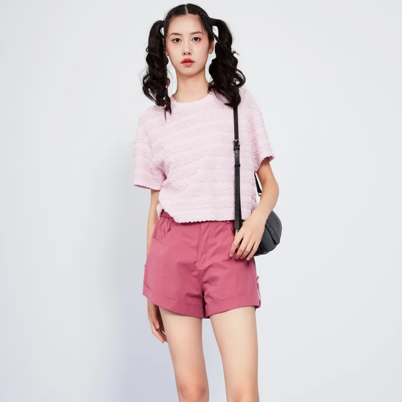 SETIROM Denim Shorts Women's Fuchsia-5