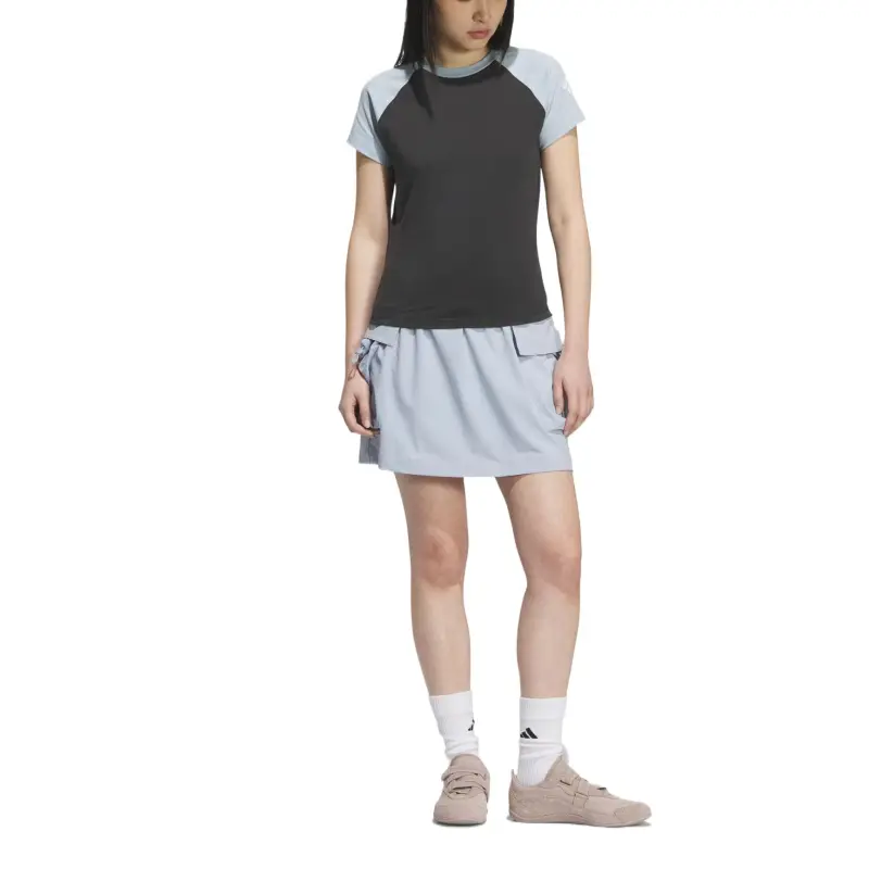 Adidas FOSFUTURESTYLE Casual Short Skirts Women's Yellow Blue/Bright White-3