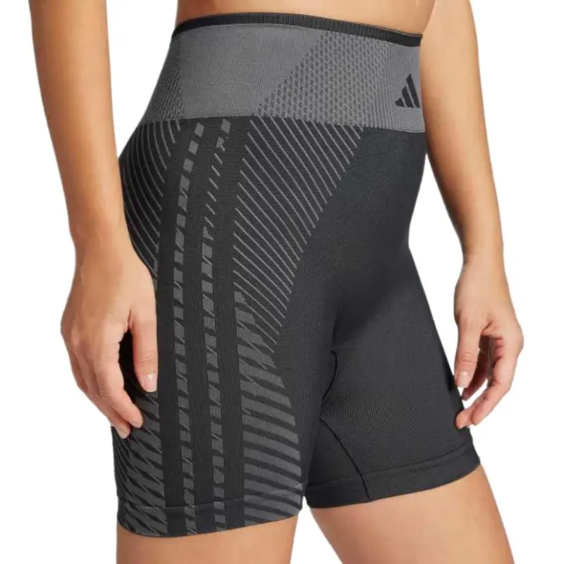 Adidas Women's Knitted 5 Inch Leggings Black/Grey Six-1
