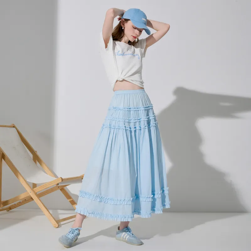 3COLOUR Casual Long Skirt Women's-3
