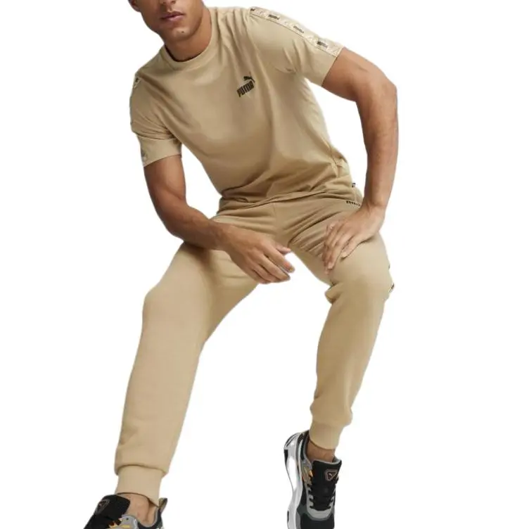 PUMA EssentialsTAPE T Shirt Men's Khaki-4