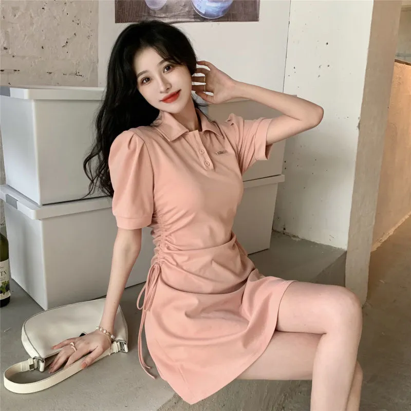 Flowers In Water Short Sleeved Dress Women's-1