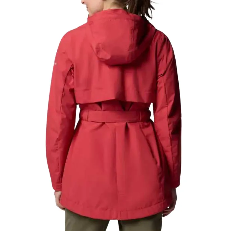 Columbia Long Valley Trench Coat Women's Red-3
