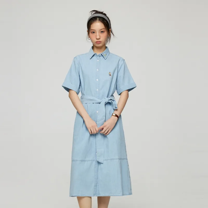 Teenie Weenie Short Sleeved Dress Women's Light Blue-3