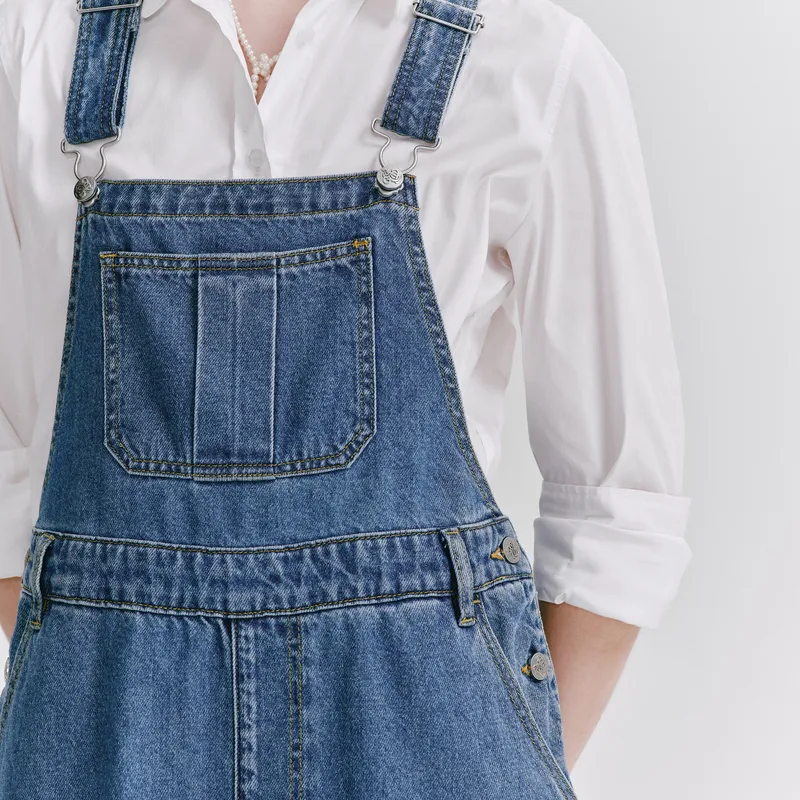 E.land Slip Dresses Women's Denim-4