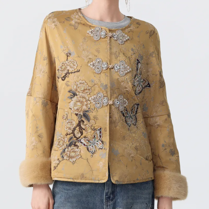 TCH Puffer Jackets Women's Gold-3