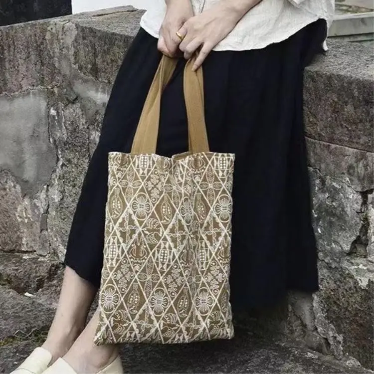 Boniu Straw Woven Shoulder Bag Regular Unisex Embroidery Symphony Music-2