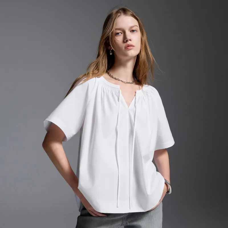 3COLOUR Chiffon Shirts Women's Cloud White-5