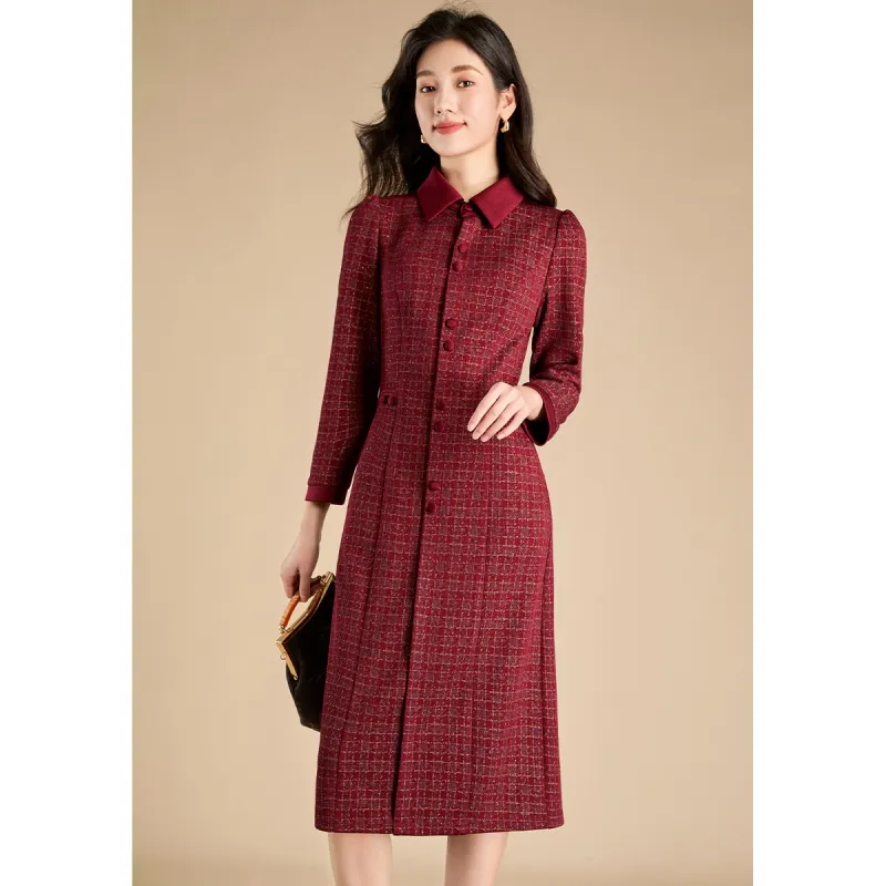 Mylan Long Sleeved Dresses Slim Fit Women's Red-3