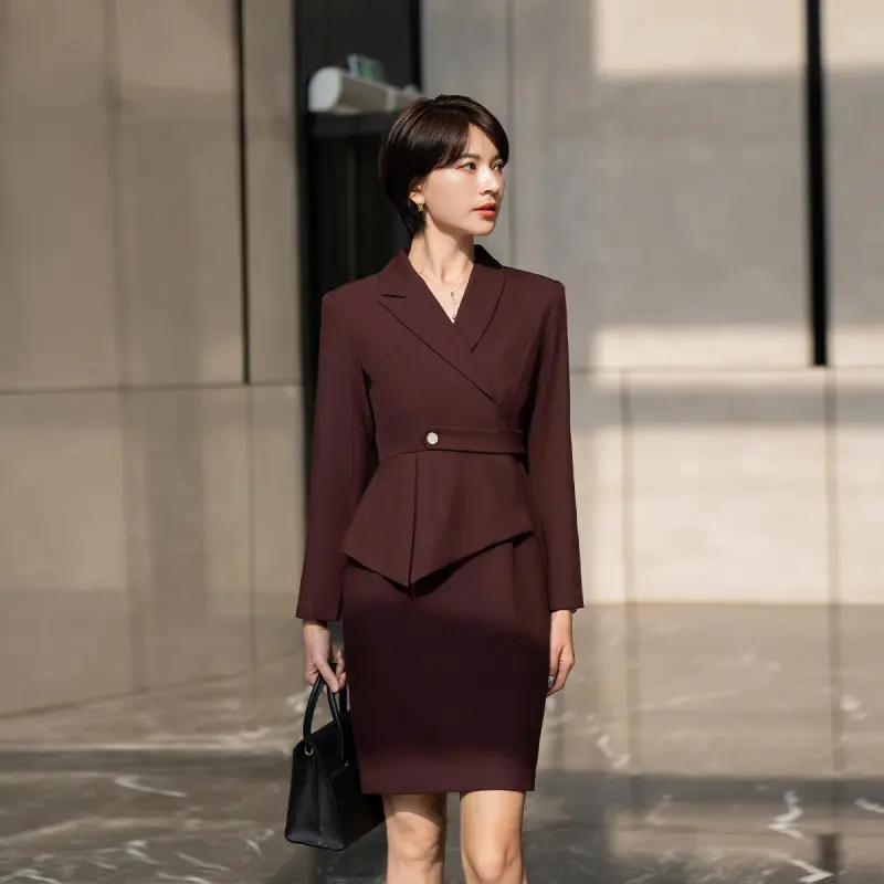ONE SHALLOW Long Sleeved Dresses Women's Ancora Red-3