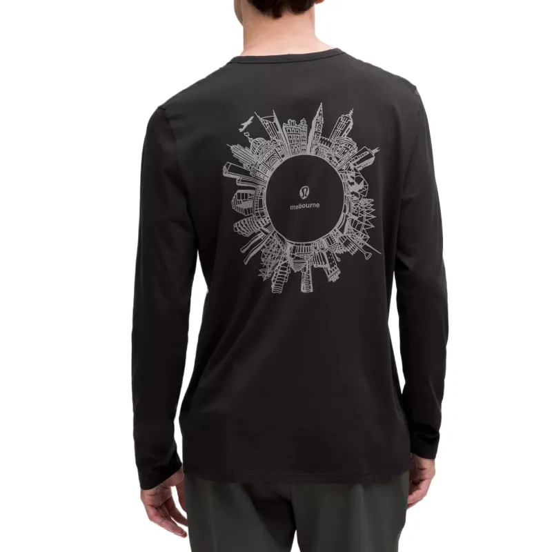 Lululemon Long Sleeve Cotton Jersey Shirt City Graphic Melbourne Shirt Men's-3