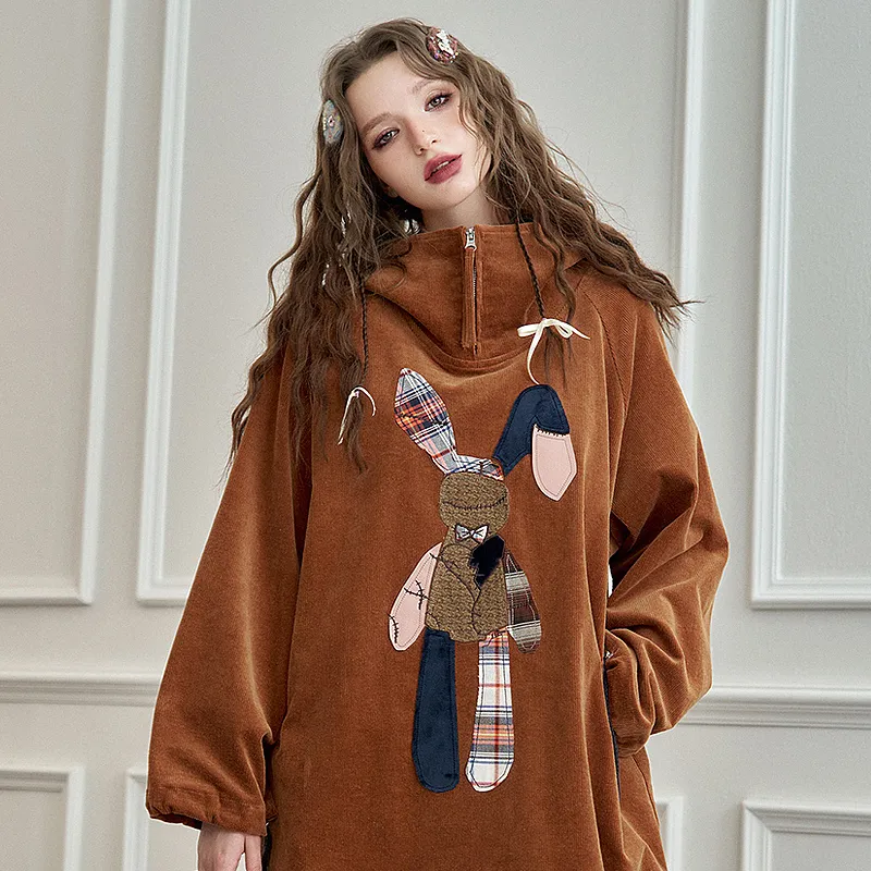 ELF SACK Long Sleeved Dress Women's Caramel-3