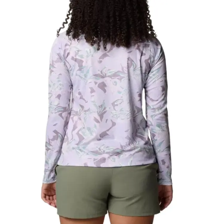 Columbia PFG Super Tidal Tee Shirt Women's Lavender Pearl Texture-1