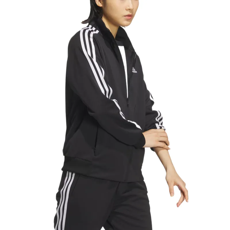 Adidas 3 Stripes Jacket Women's Black White-3