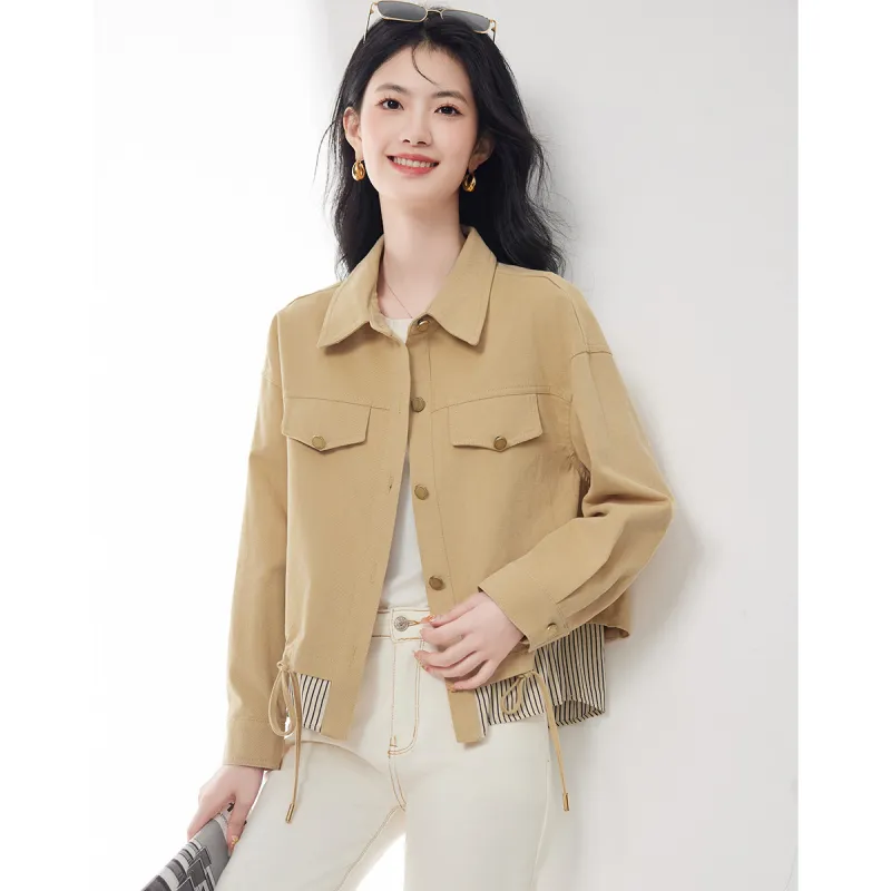 Like The Age Of Water Fall Velvet feel Coat Slim Fit Women's Yellow-2