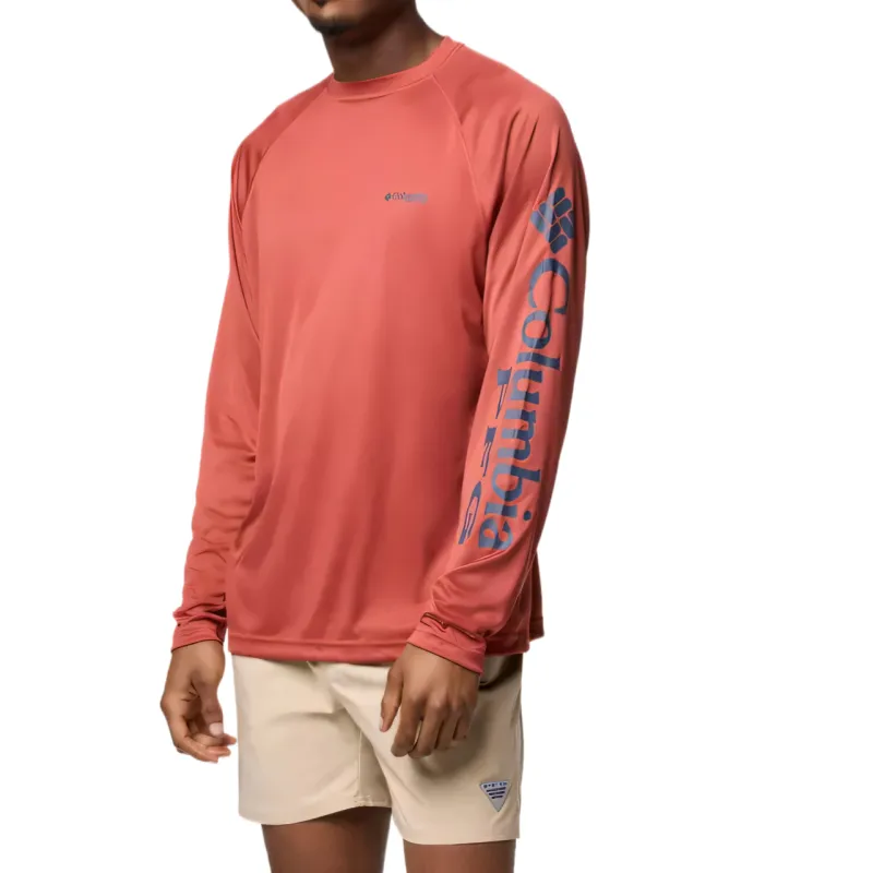 Columbia PFG Terminal T Shirt Men's Dust Red Night Travel Logo-2