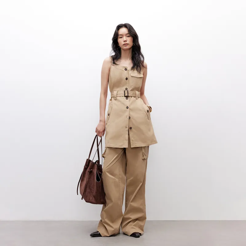 ONLY Sleeveless Dress Women's Gold Sand-3