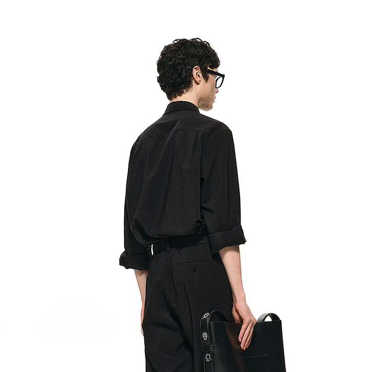 CROQUIS Black Thread Shirt Men's-3