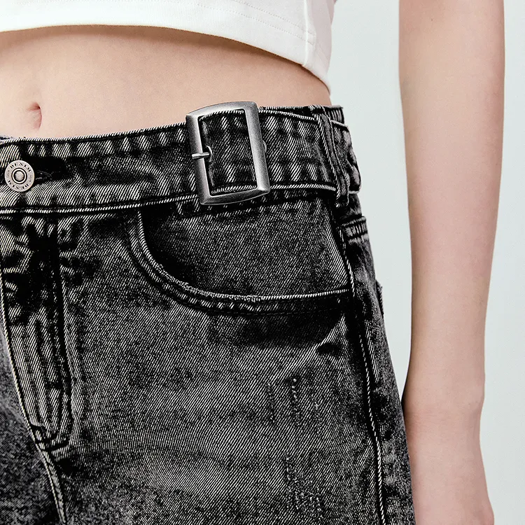 LEDIN Denim Shorts Women's Dark Gray-3