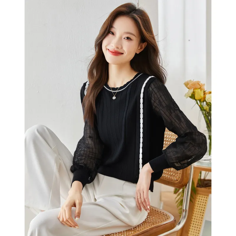 Love Elaine Spring, Fall Knitwear Women's Black-4