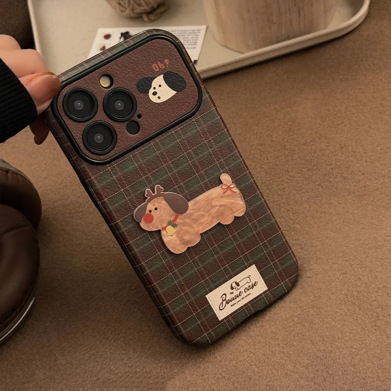 Cuttlefish Grid TPU Material Vintage Plaid Niche Phone Case Compatible With Apple 16/15/14/13/12/11-5